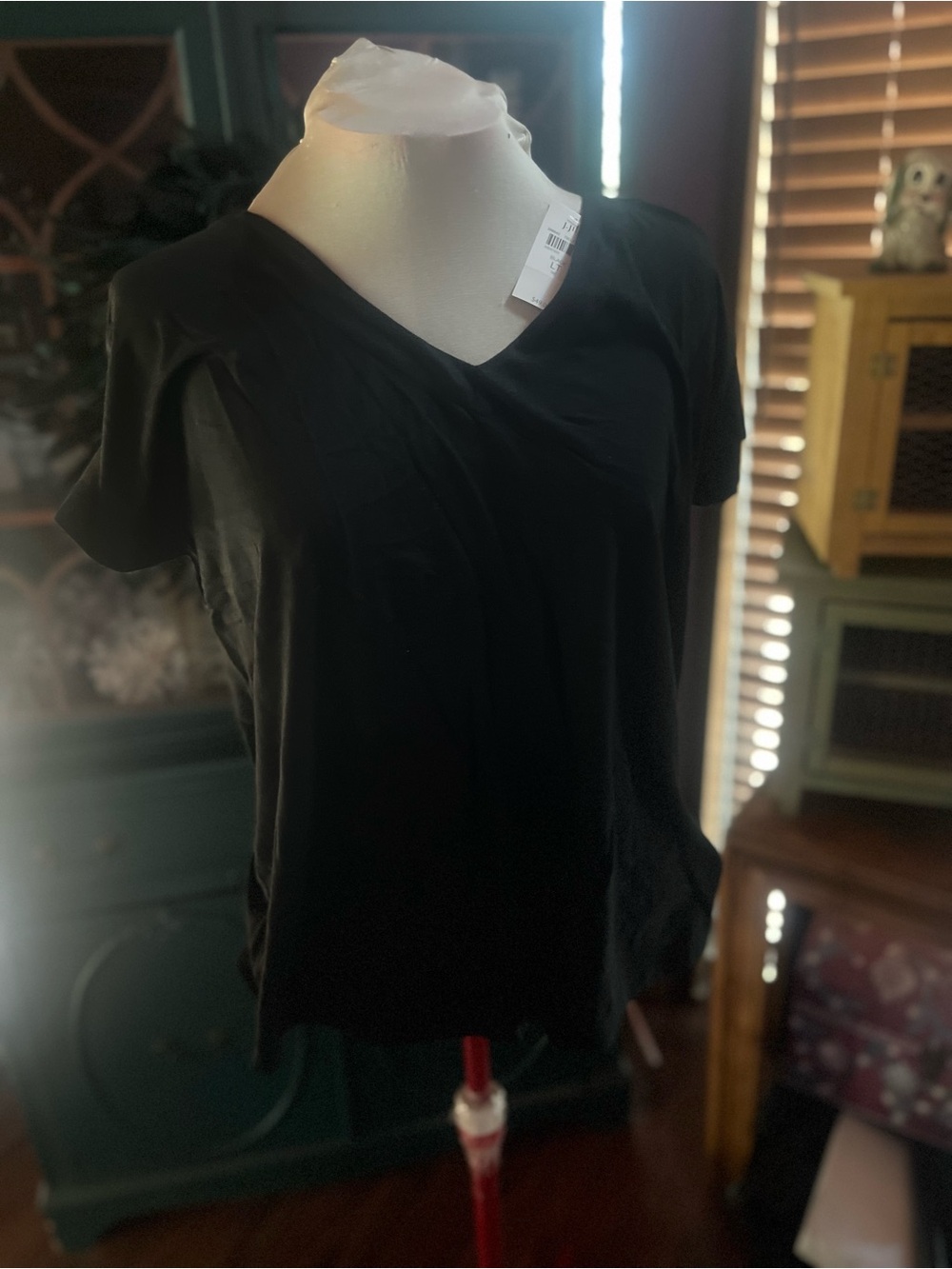 NWT J Jill LTall Women’s Black V-Neck Short Sleeve Top